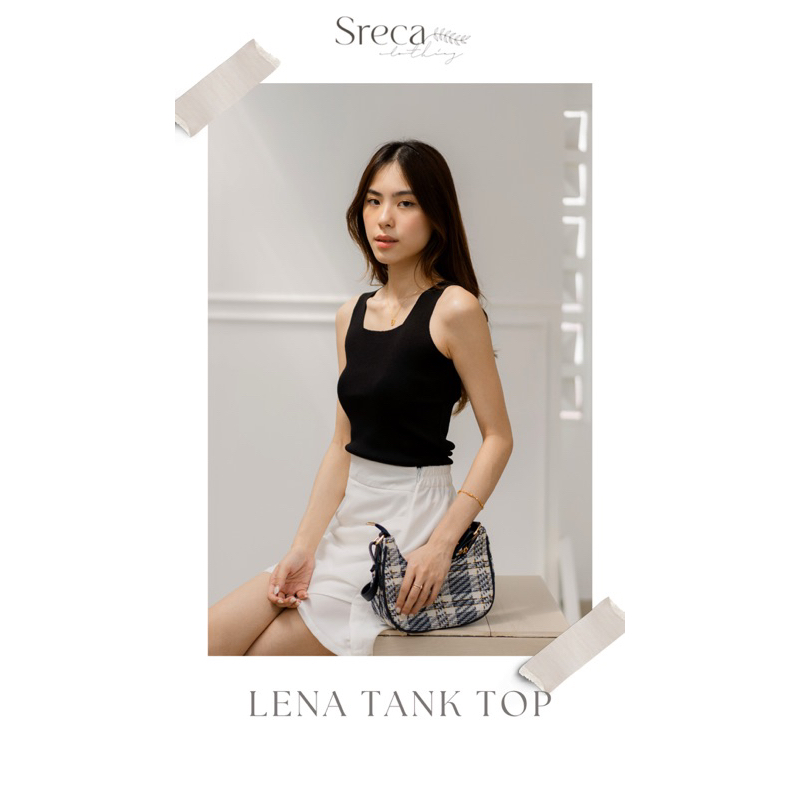 Lena Tank Top - Korean Knit Tank Top | Tank Top Wanita | Square Neck Tanktop