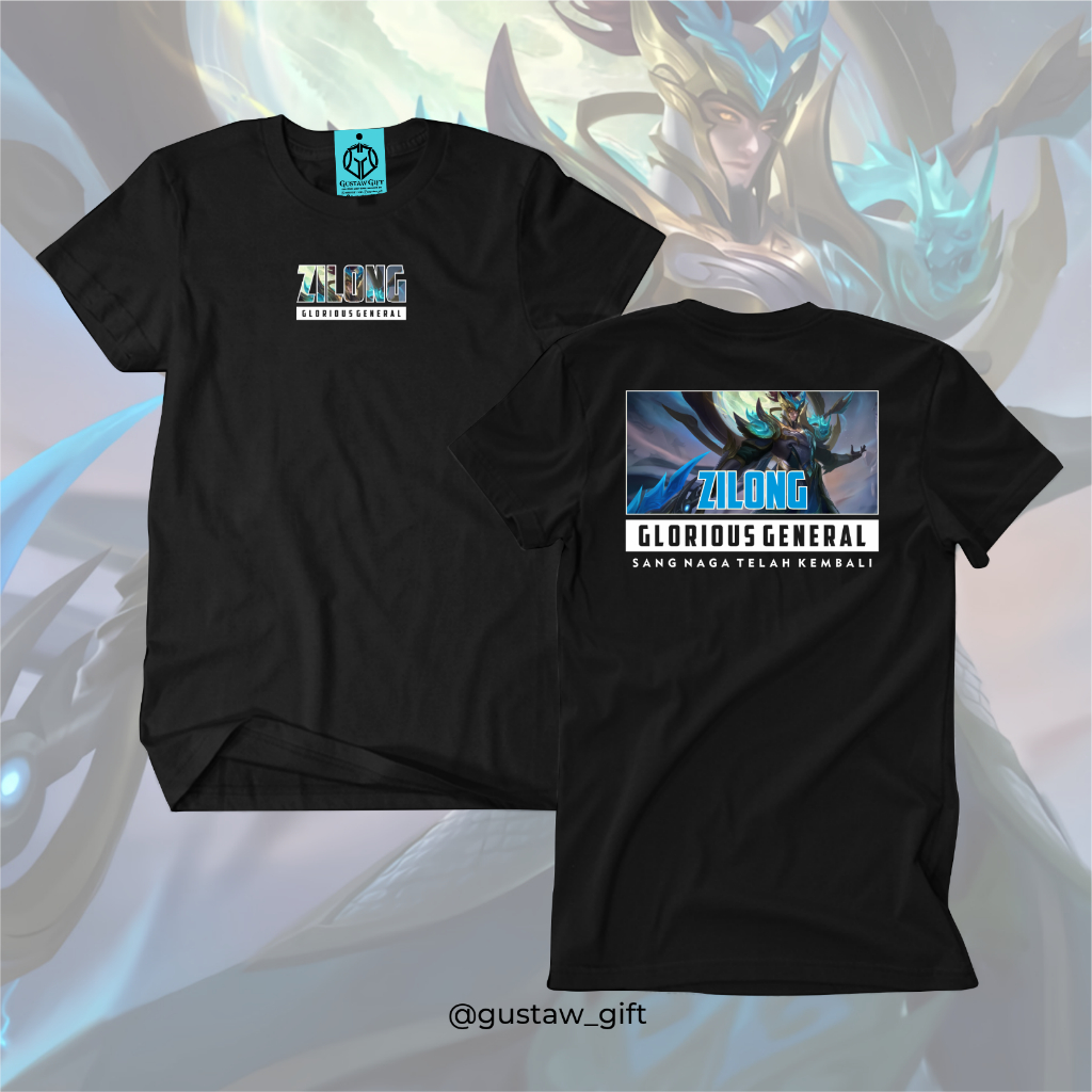 GG T-Shirt ZILONG Epic skin Glorious General Mobile Legends Kaos Custom Katun Slim-fitting