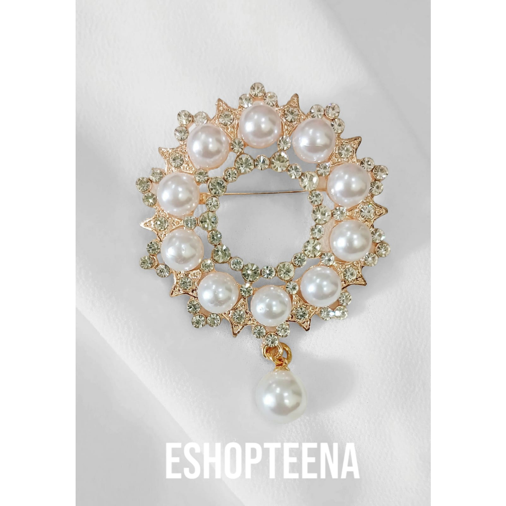 B10 Bros bulat pearl full diamond rosegold &amp; gold_bros hijab_bros jilbab