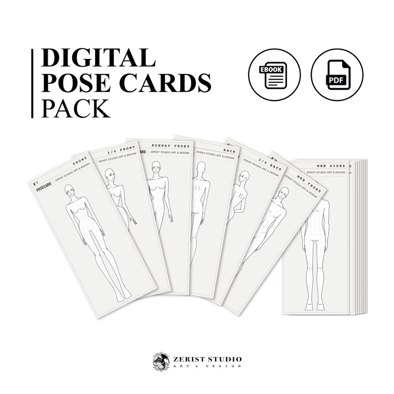 

Pose Cards Fashion Illustration Elektronik - original dari Zerist Studio
