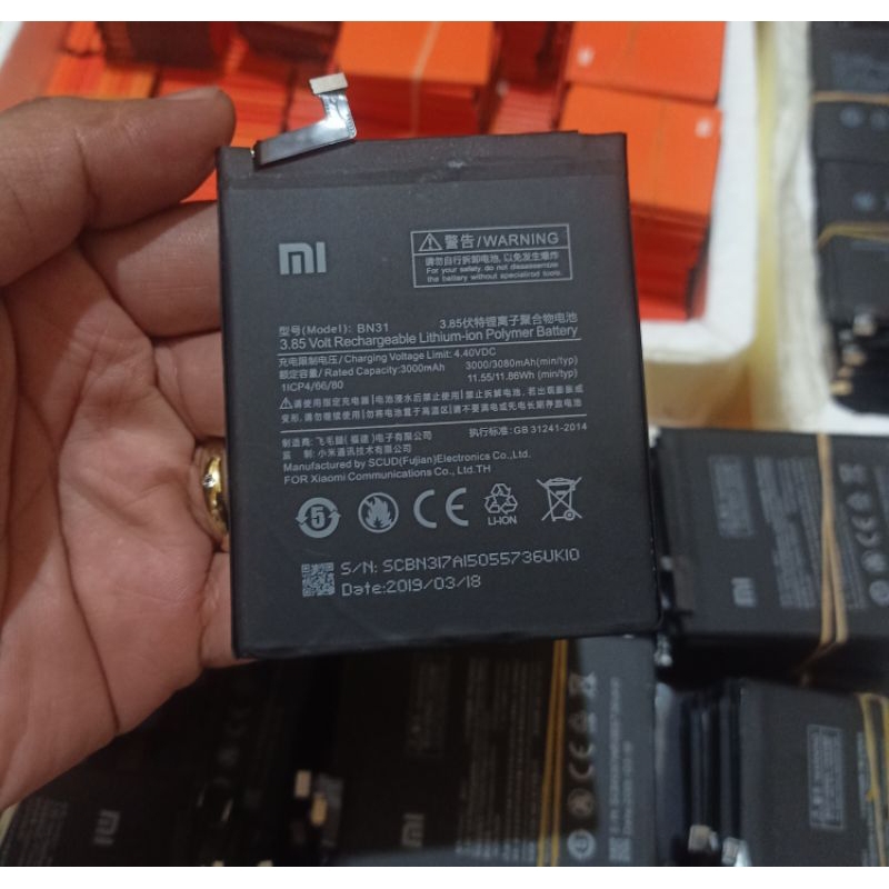 Baterai Xiaomi Redmi Note 5A Bn31 Baterai Xiaomi S2-Mi A1 -Mi 5x-Bn31 Original