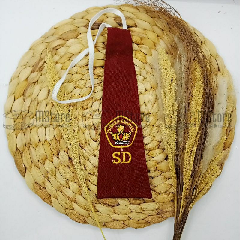 Dasi SD & MI Putri logo bordir/Dasi sekolah/Dasi anak cewe/Dasi bordir