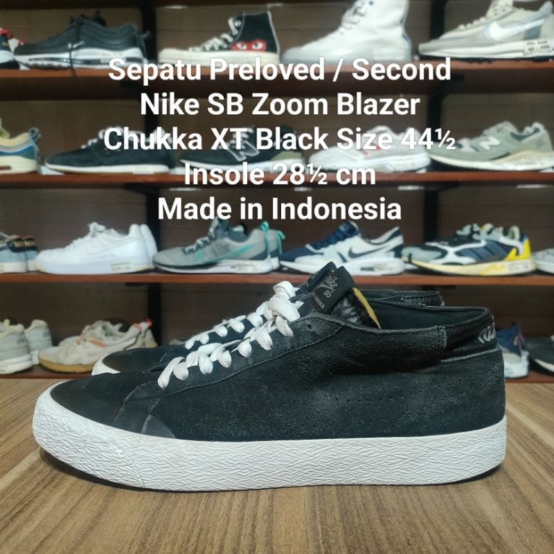 Sepatu Preloved / Second Nike SB Zoom Blazer Chukka XT Black Size 44½