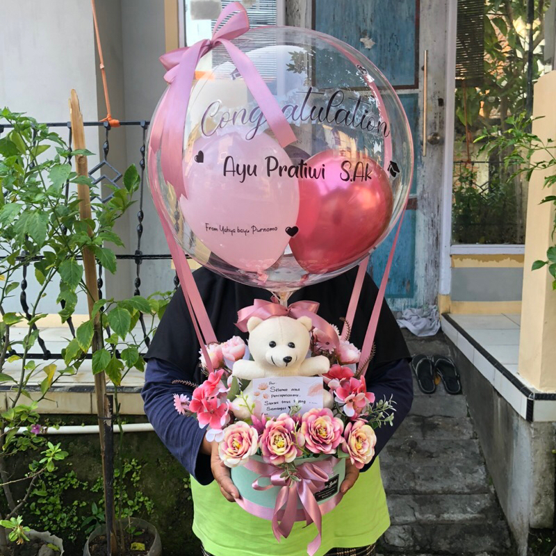 BUKET BALON BUCKET BALON BONEKA HOT AIR BALON BONEKA BUKET BALON BONEKA