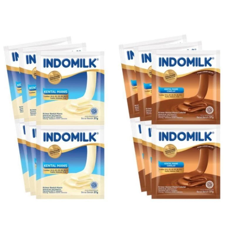 

BUNDLING 2 PACK Indomilk Susu Kental Manis Plain Dan Coklat Pack (Isi 6 Sachet @37gr)