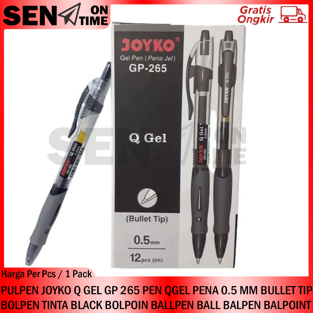 

PULPEN GEL JOYKO Q GP 265 PEN QGEL PENA 0.5 MM CETEK HITAM JEL BULLET TIP GELL JOIKO GP265 BOLPEN TINTA BLACK LANCIP BOLPOIN KOTAK PAK BALLPEN BALL BALPEN LUNCIP MATA TAJAM TULIS MENULIS BALLPOINT BOLPAIN MERAH BIRU BOLPOINT BASAH