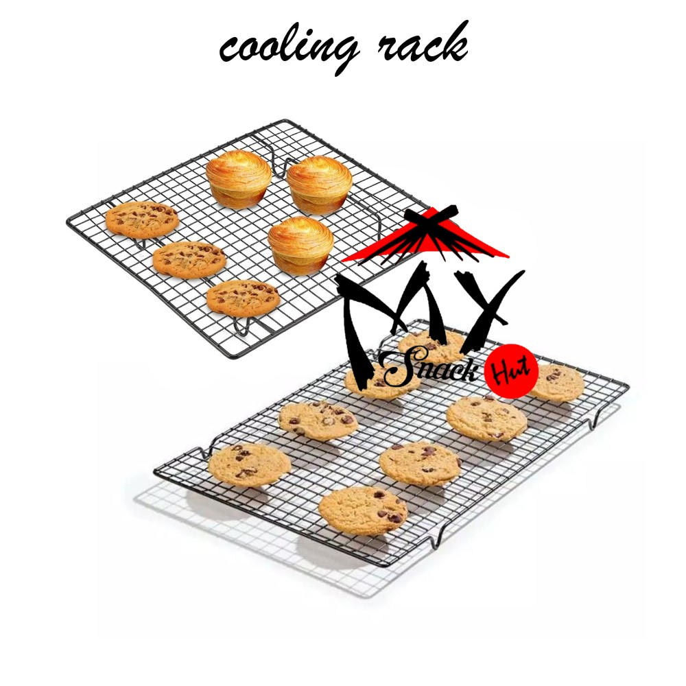 

COOLING RACK ALAS PENDINGIN ROTI KUE COOKIES MUFFIN BAKING TATAKAN OVEN RAK STAINLESS STEEL TEBAL