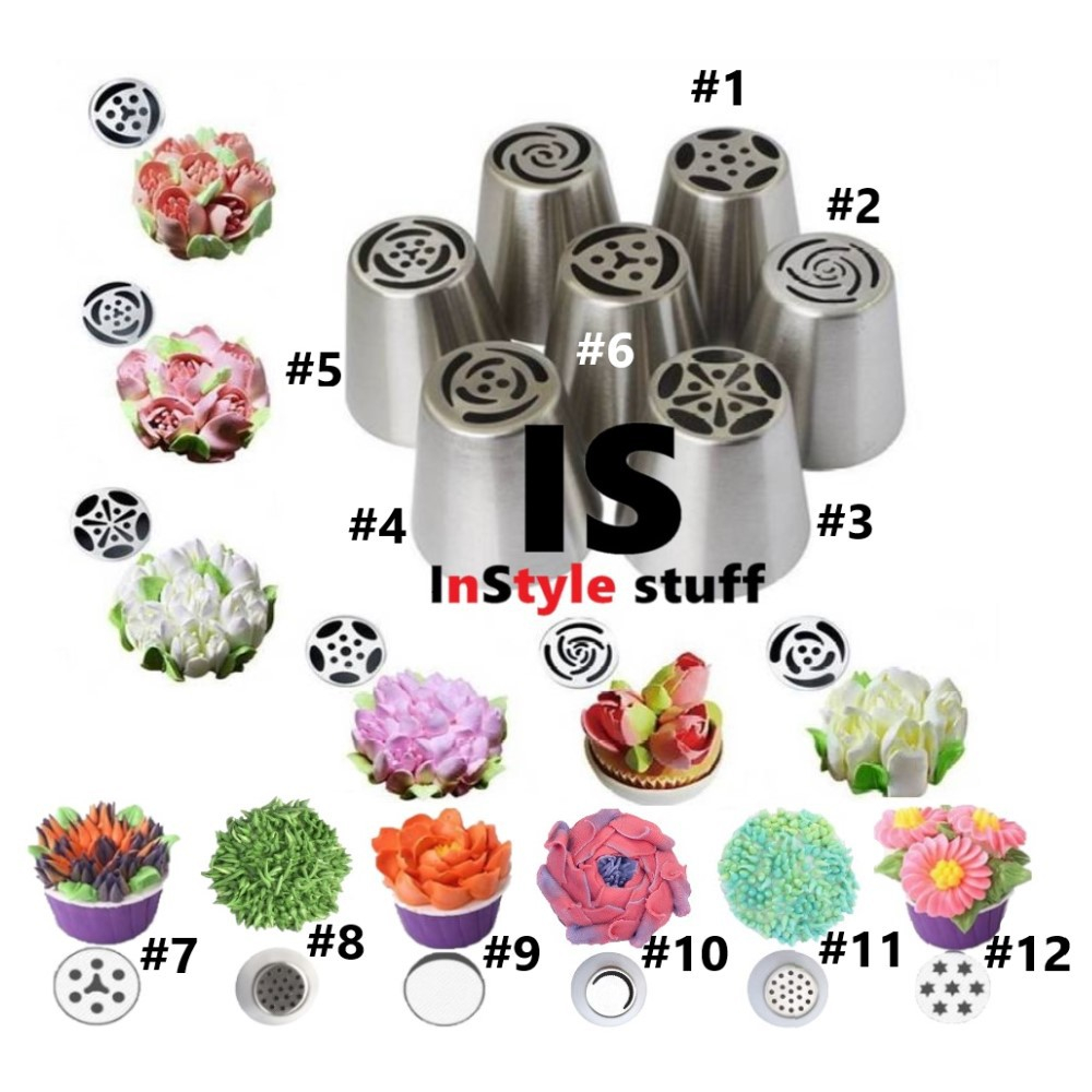 

SPUIT RUSIA - CAKE DECORATING RUSSIAN FLOWER TIPS DEKORASI BUTTER CREAM STAINLESS STEEL TEBAL