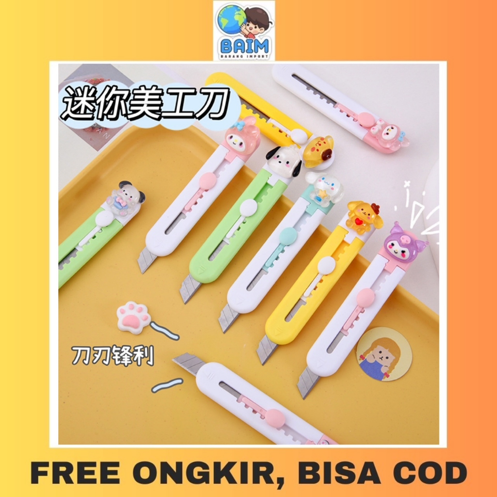 

Baim Cutter Mini - Silet Mini - Pemotong Kertas - Pisau Kecil Portable Karakter Sanrio - Souvenir Hadiah Anak Lucu Murah Lebay - Melody Kuromi Pompompurin Cinnamonroll Pochacco