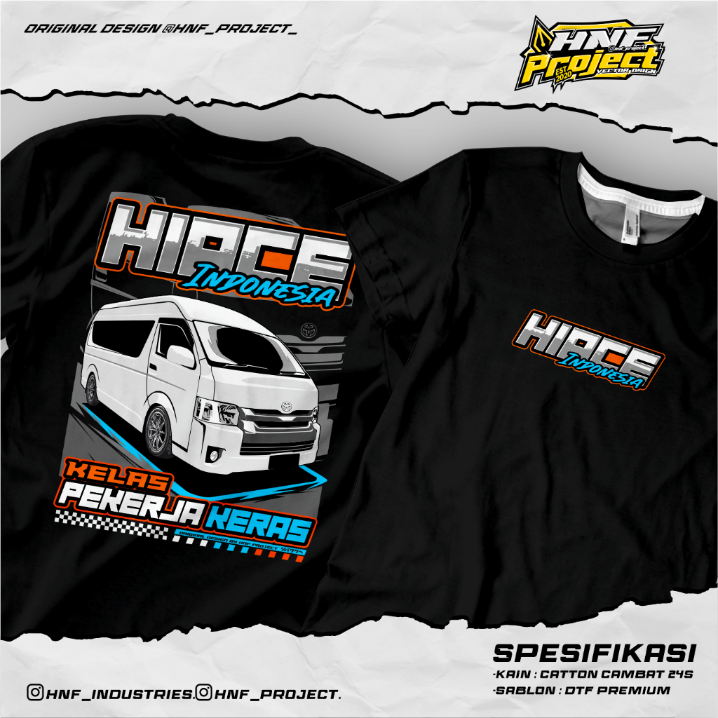 KAOS HIACE INDONESIA FREE STIKER
