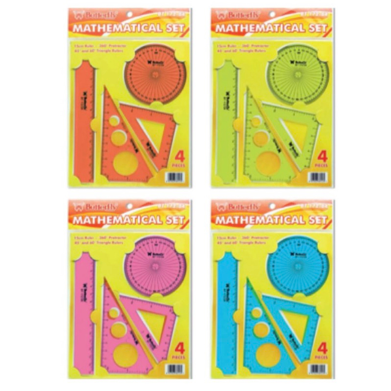 

Penggaris Set Butterfly BT-172-04 / Garisan Segitiga Set