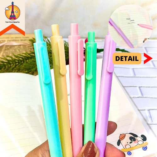 

Pen Cetek Makaron Pastel Macaron Tinta Hitam Bolpoint Alat Tulis Kantor Warna Warni Pen Lucu Imut COD