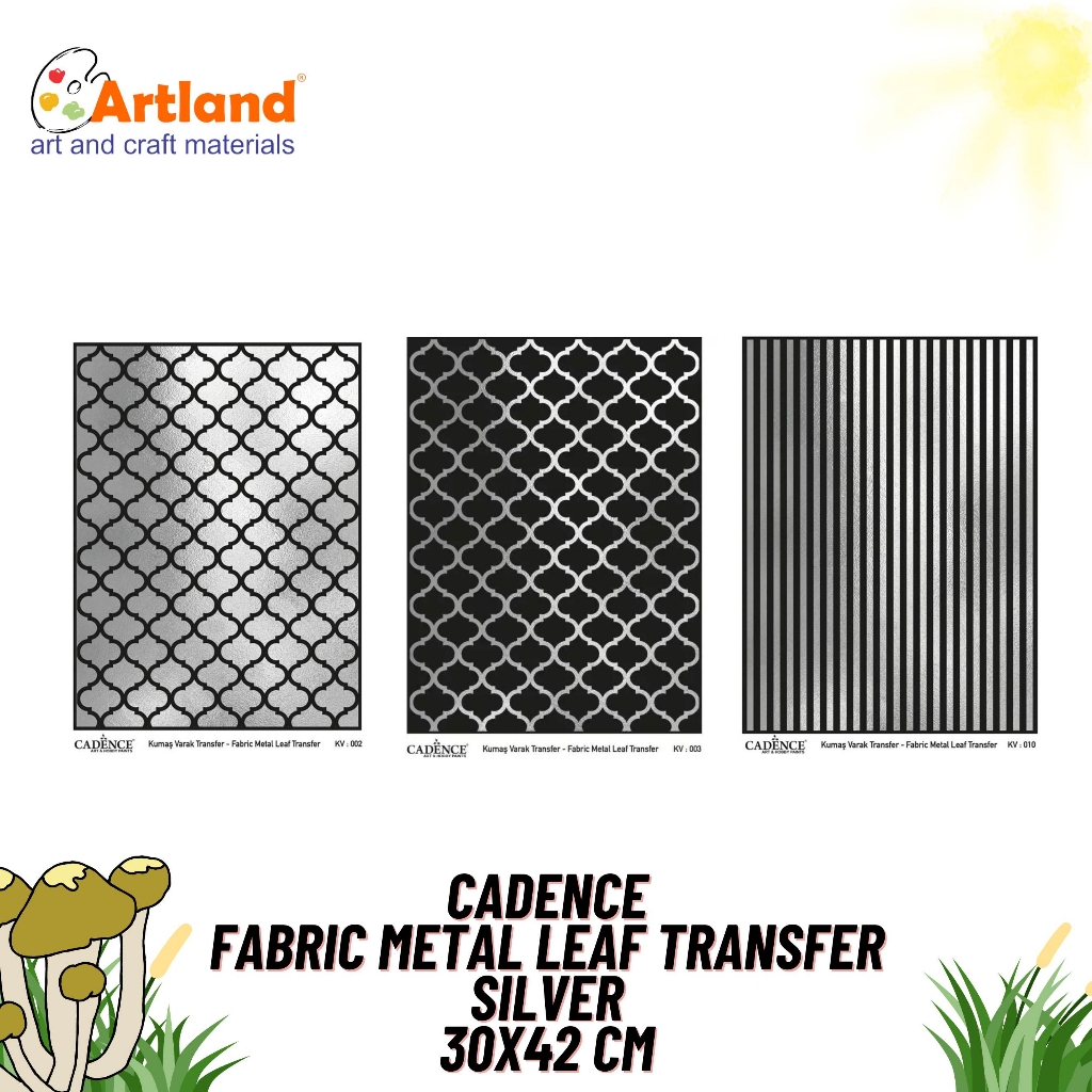 

Cadence Fabric Metal Leaf Transfer | Silver