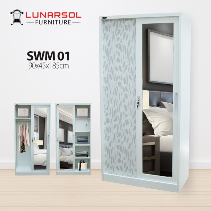 Lemari Pakaian Lemari Baju Lemari Besi SWM Minimalis Tebal Anti Banjir