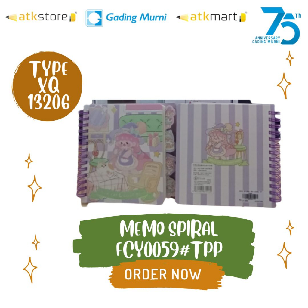 

MEMO SPIRAL // BUKU MEMO // BUKU MEMO WARNA XQ-13206