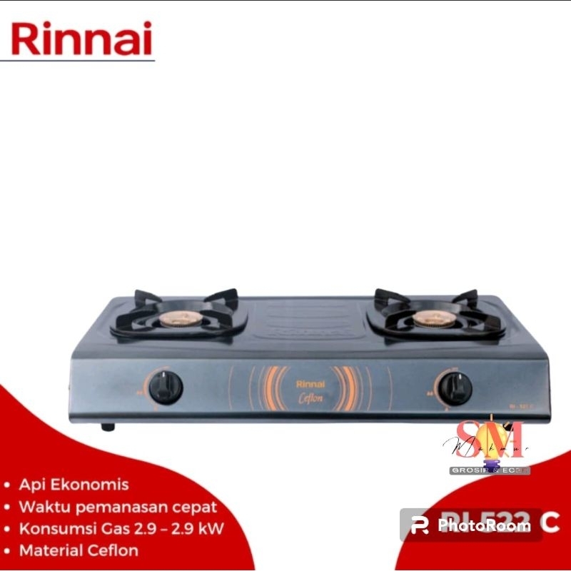 kompor gas rinnai / kompor 2 tungku / kompor rinnai / kompor gas / RINNAI 522C