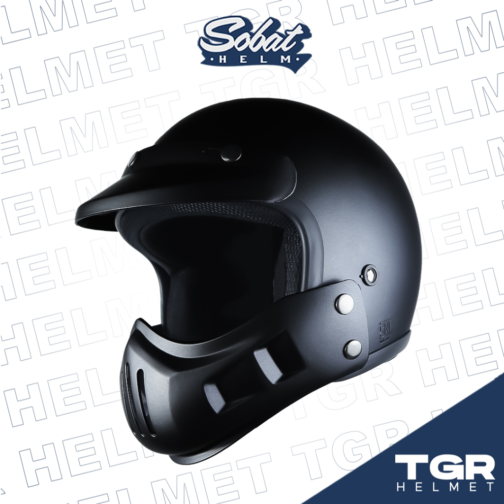 Helm Cakil Modular Tigers Solid Helm Full Face SNI