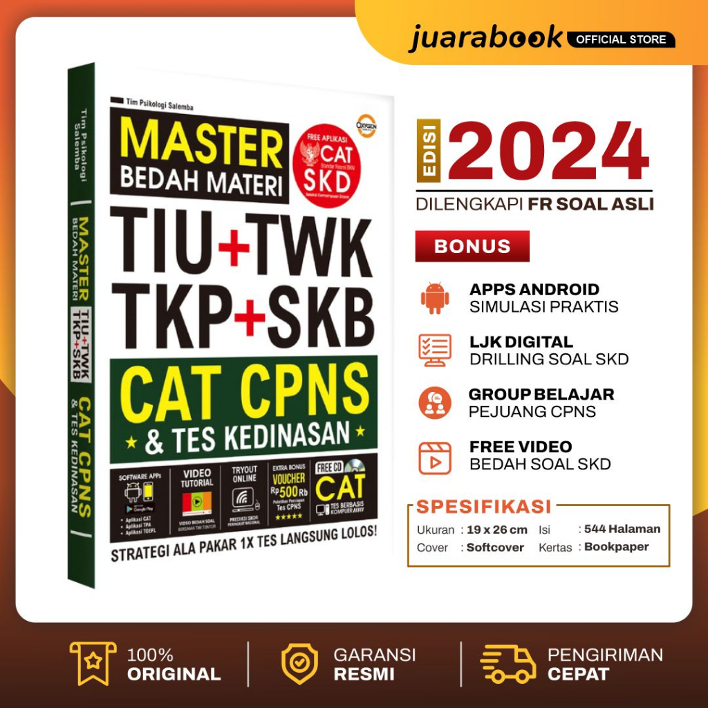 Buku CPNS 2023 2024 Master Bedah Materi TIU TWK TKP + SKB CAT CPNS dan Kedinasan
