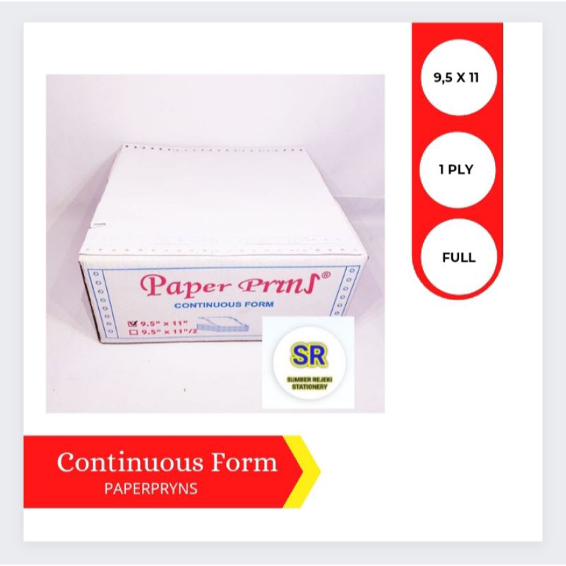 

CONTINUOUS FORM FULL (9,5 X 11) 1 PLY