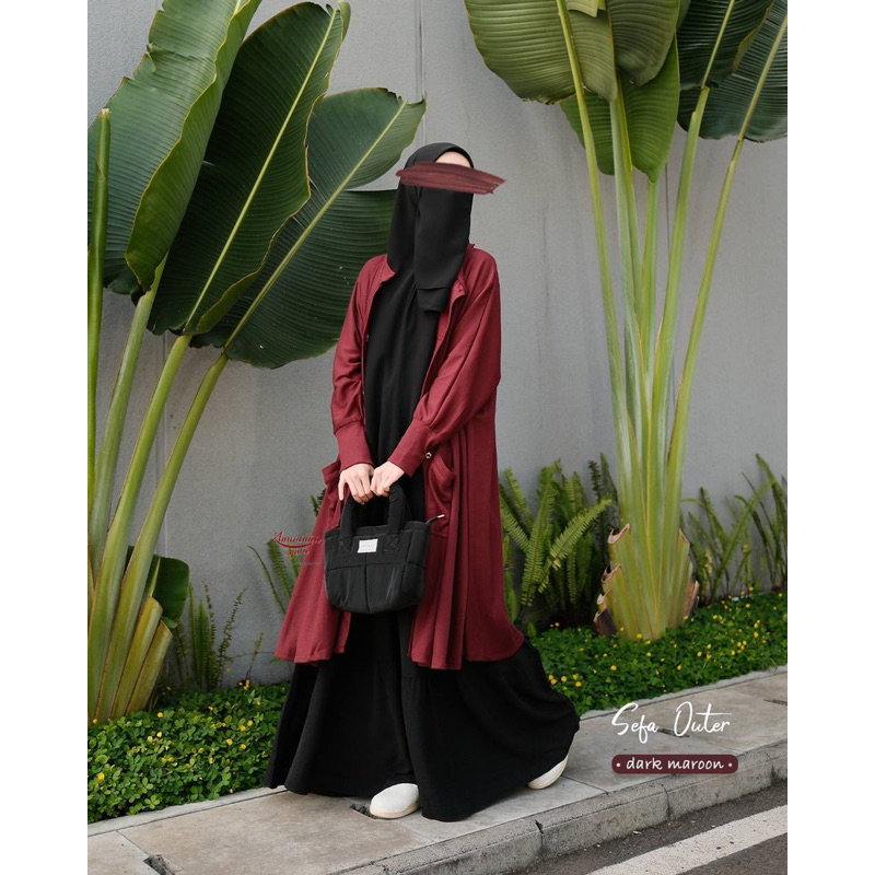 Sefa Outer by Khumaira Syari | Outer Cardigan Rib Knit | Long Outer cardigan tunik wanita premium