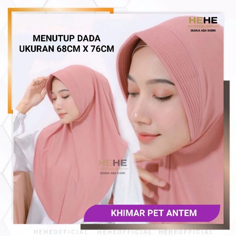 Khimar Pet Antem Jilbab Instan Hijab Menutupi Dada Warna Hitam Navi Dusty Coklat Putih Silber abu Ma