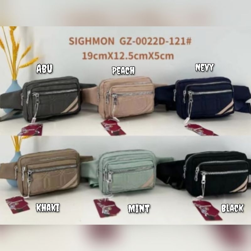 Waistbag/Tas Selempang ORI SIGHMON KANVAS 3Sleting SGH0022