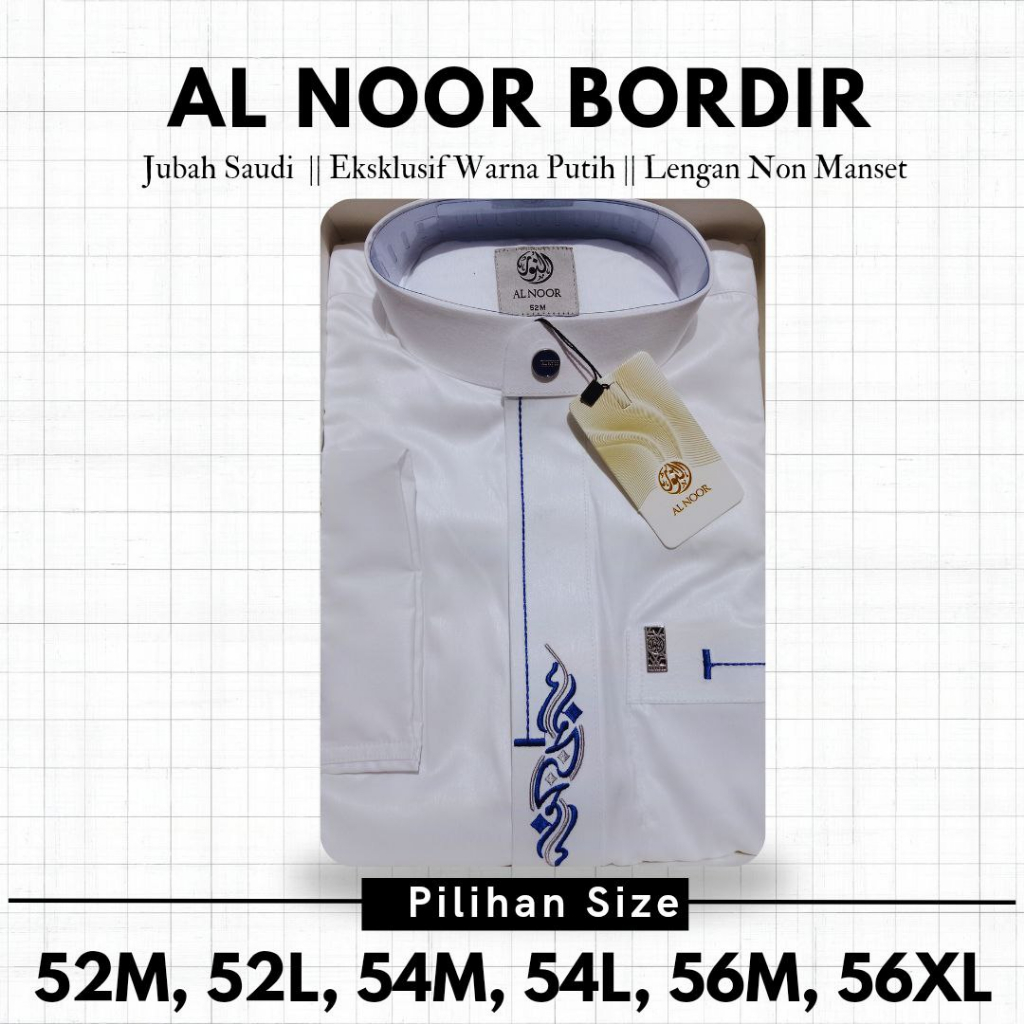 JUBAH AL NOOR PUTIH EDISI KHUSUS  BORDIR