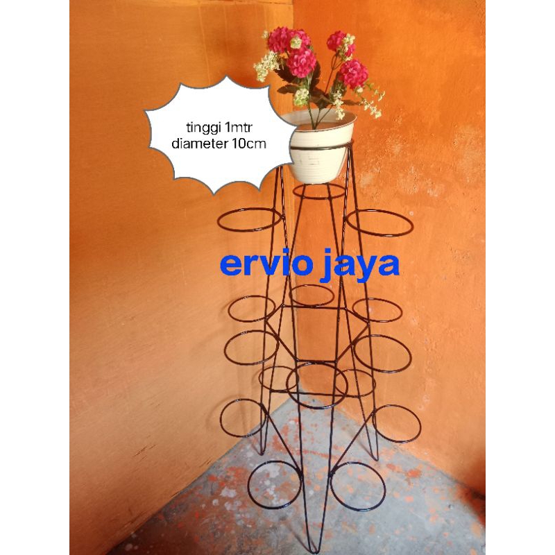 rak bunga besi rak kaktus rak sukulen tinggi 1mtr