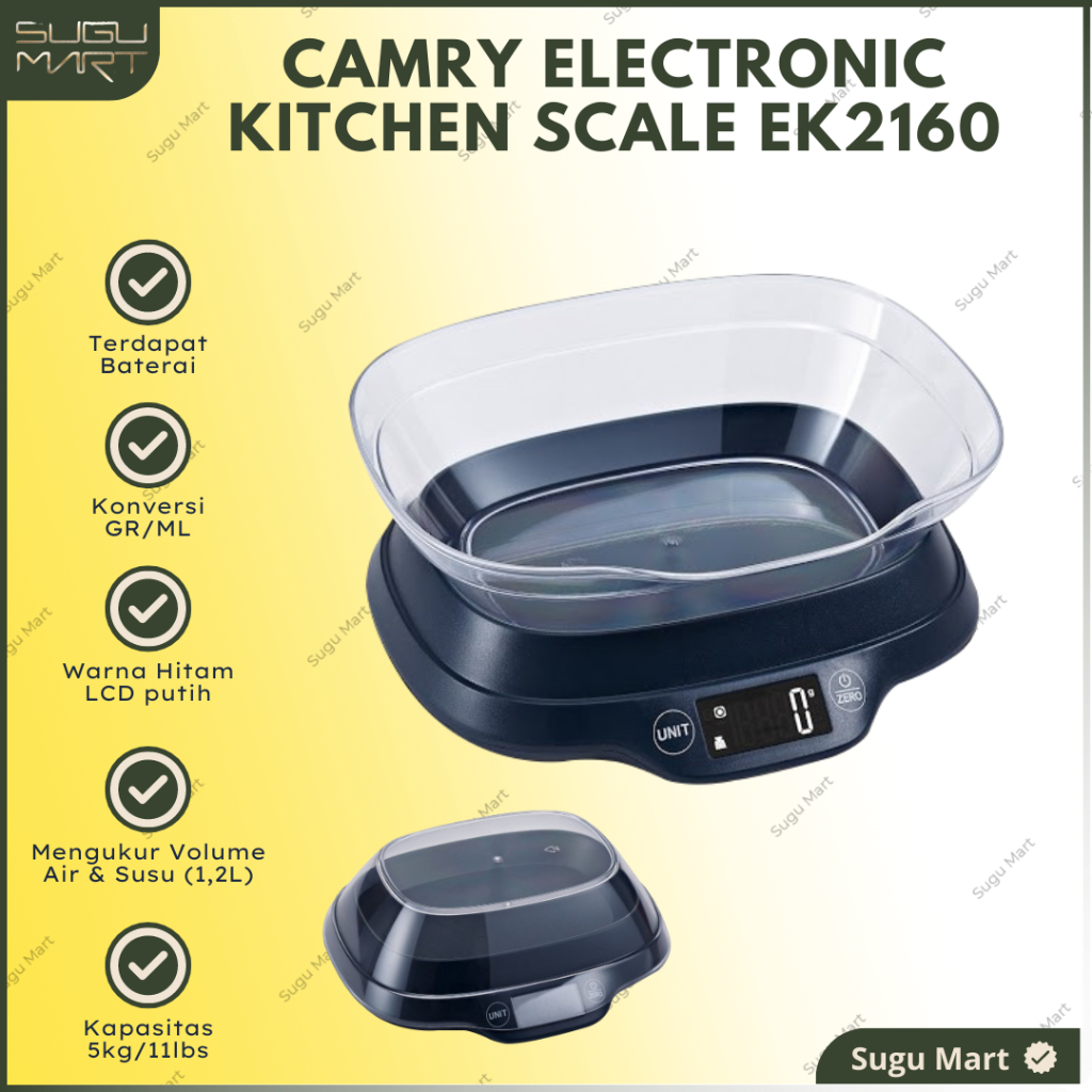 Camry EK2160H Kitchen Scale 5Kg x 1g | Timbangan Dapur Camry EK2160H | Timbangan Dapur Digital | Tim