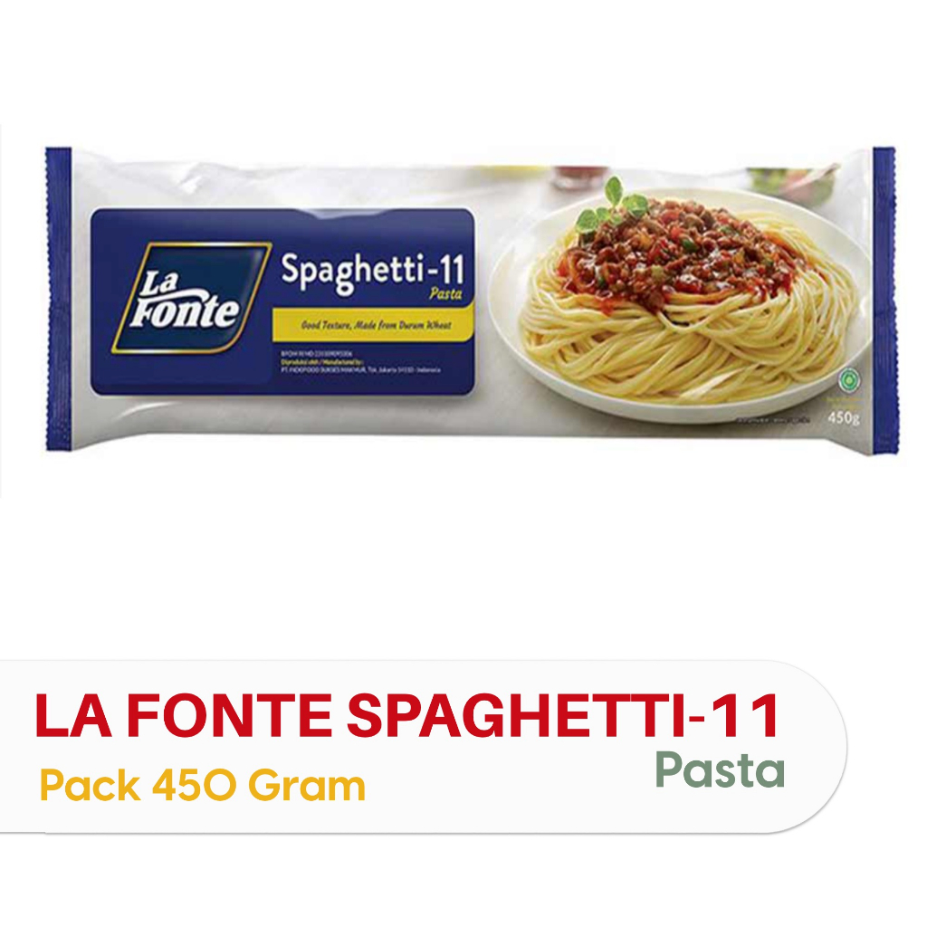 

PASTA SPAGHETTI LA FONTE SPAGHETTI 11 PASTA LAFONTE SPAGHETI PAX 450GR