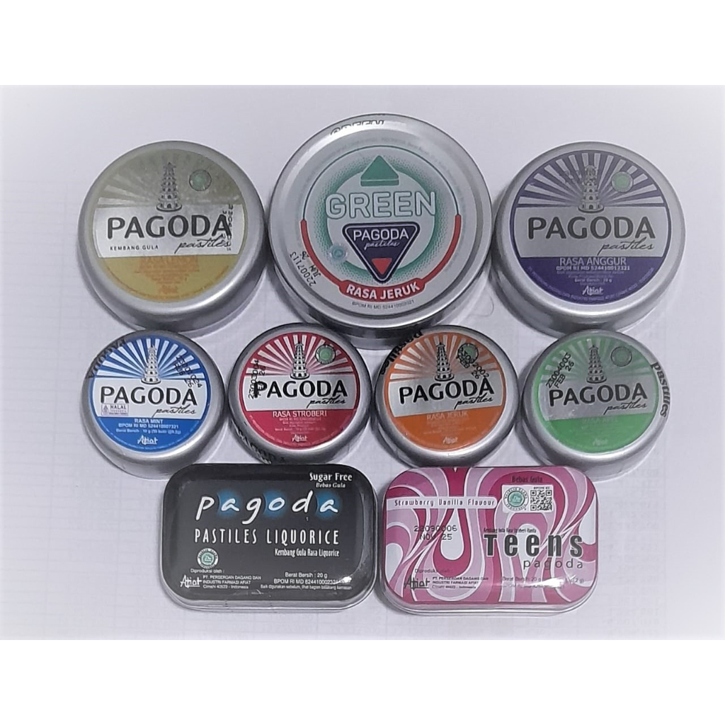 

Permen Pagoda Pastiles 20gr | Liquorice 20gr | Teens 20gr | Green 35gr