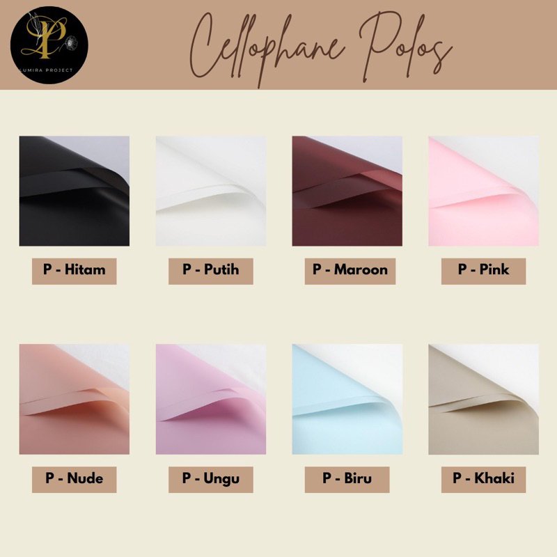 

[1 Lembar] FLOWER WRAPPING / KERTAS CELLOPHANE POLOS / KERTAS BUKET BUNGA HAND BOUQET (ECER) (58x58CM)