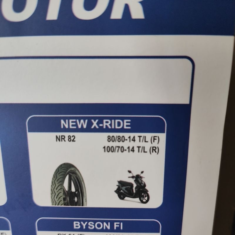 ban luar irc tubeless new xride, fino grande, mio s 125 depan dan belakang (ban orisinil pabrikan mo
