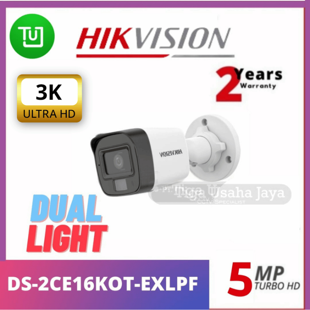 DS-2CE16KOT-EXLPF HIKVISION KAMERA CCTV OUTDOOR 5MP SMART DUAL LIGHT