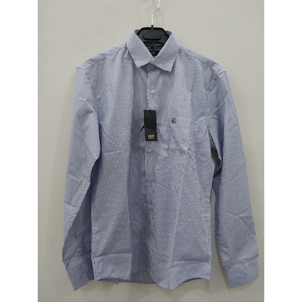 Cole - Kemeja Abu-Abu Lengan Panjang Pria