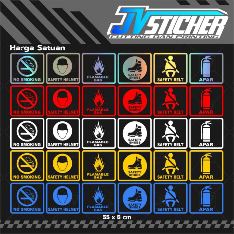 stiker fasilitas  safety cutting sticker mobil