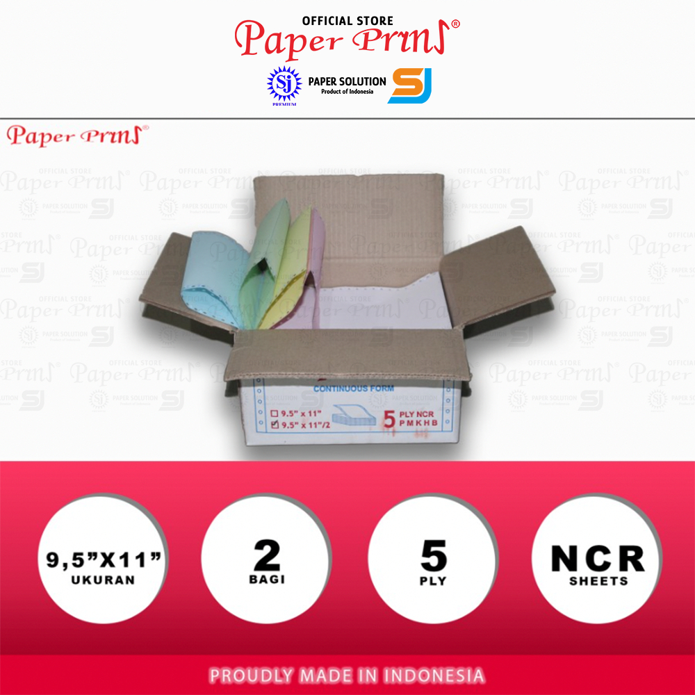 

lkjj Paperyns Kertas Continuous Form 5PLY NCR PRS 9,5" x 11"/2 (Bagi 2)