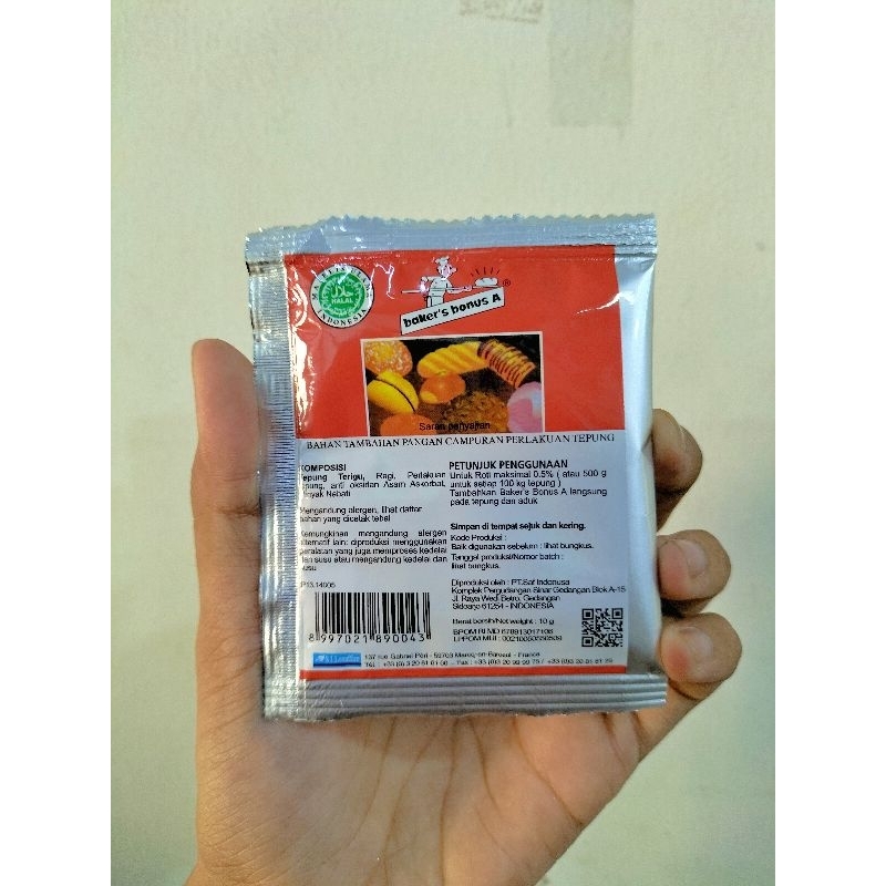 

BAKER'S BONUS A 10GR BAHAN TAMBAHAN PANGAN CAMPURAN PERLAKUAN TEPUNG