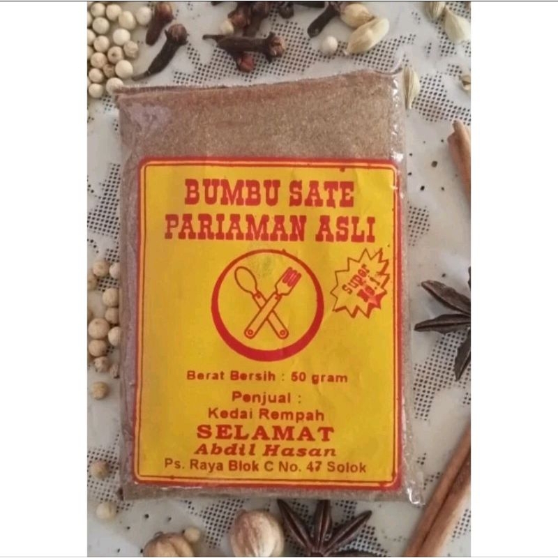 

Bumbu sate Padang/ Pariaman 1kg kemasan hemat (seperti gambar "kedua")