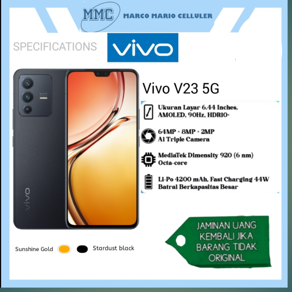 VIVO V23 5G 8GB+128G 100%SEGEL ORIGINAL GaransiResmi