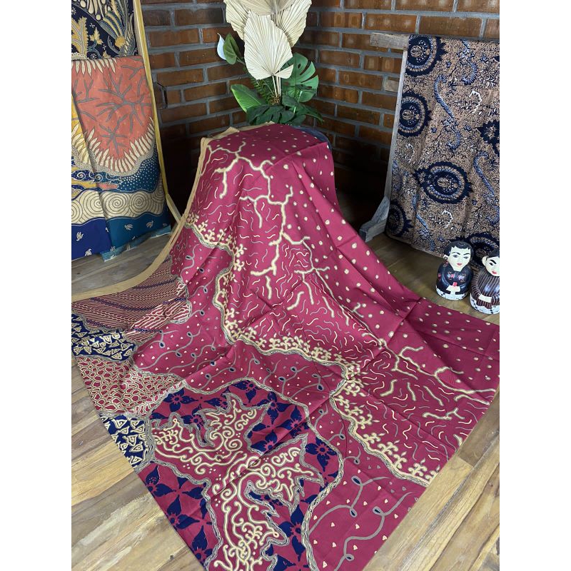 kain batik katun printing motif abstrak bintik