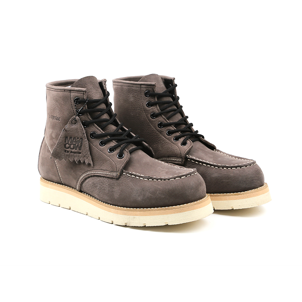 Mancow Origins Moc Toe Boots Nubuck Brown Sepatu Formal Pria Wanita Original Kulit Asli