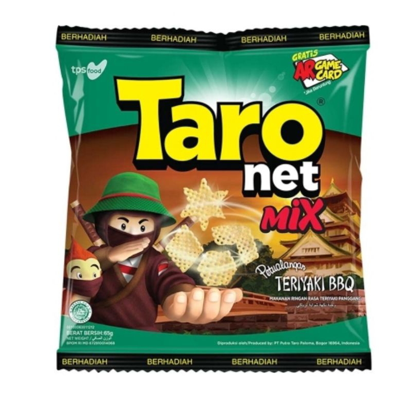 

taro net mix snack teriyaki BBQ 65 gram