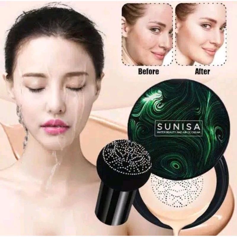 COD SUNISA BB CREAM FOUNDATION WATERPROOF BB CUSHION MUSHROOM 100 % ORIGINAL