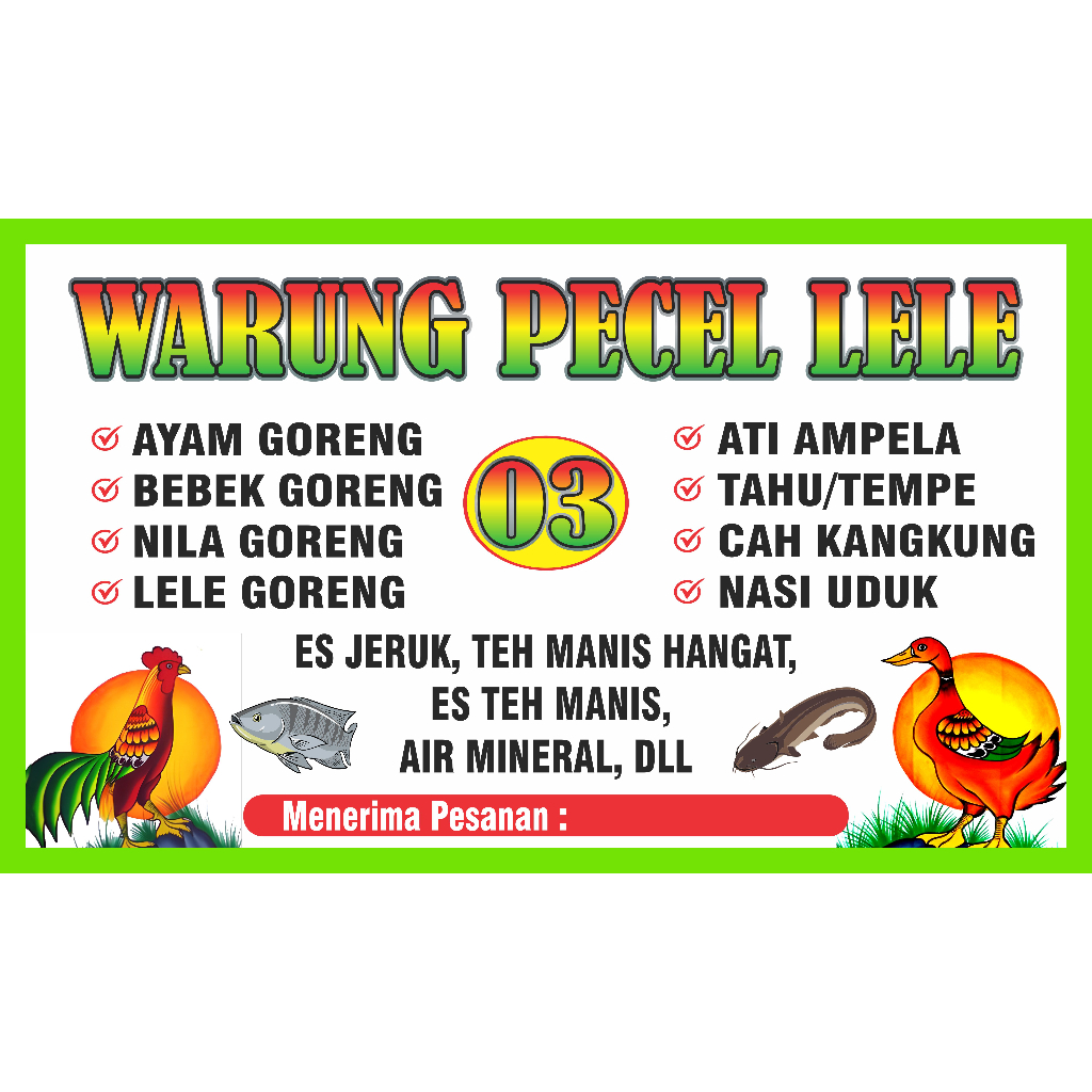 Spanduk / Banner Pecel Lele Warung Pecel
