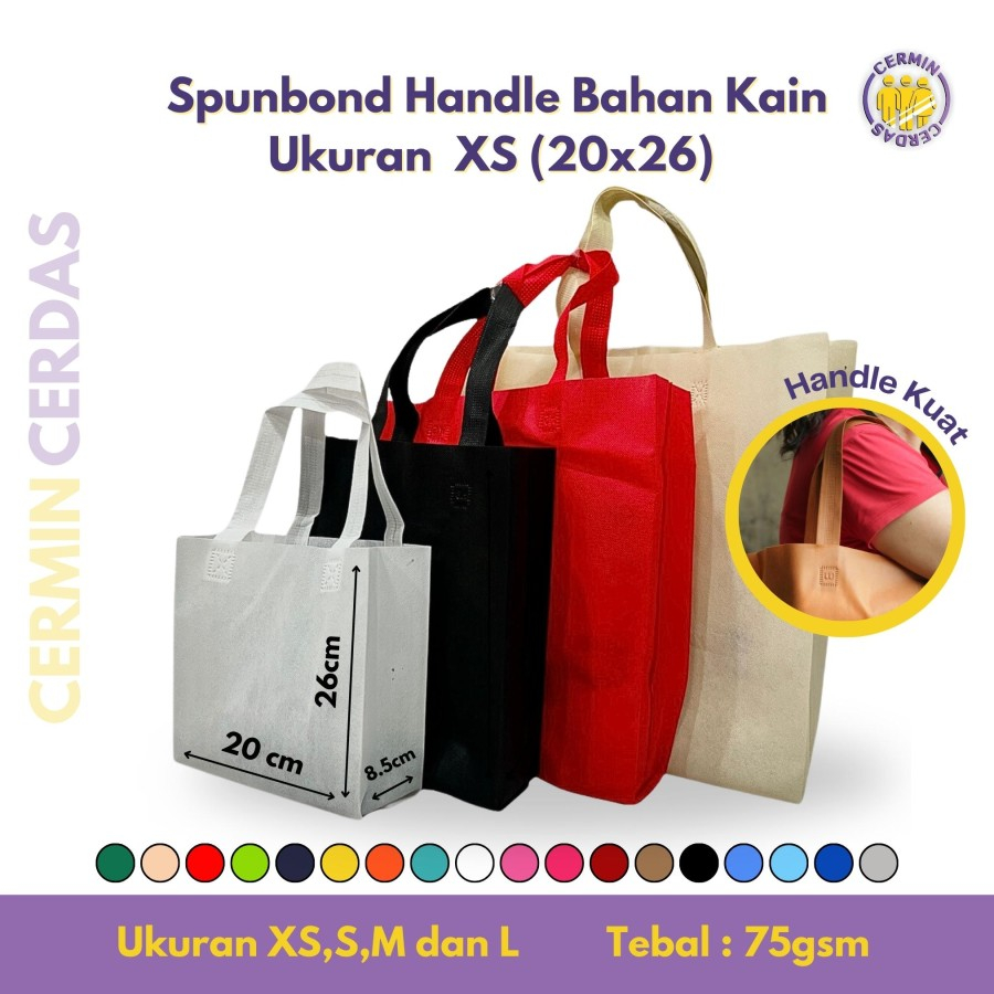 

Goodie Bag Tote 20x26 Tas Kain Spunbond Kantong Belanja Handle Suvenir