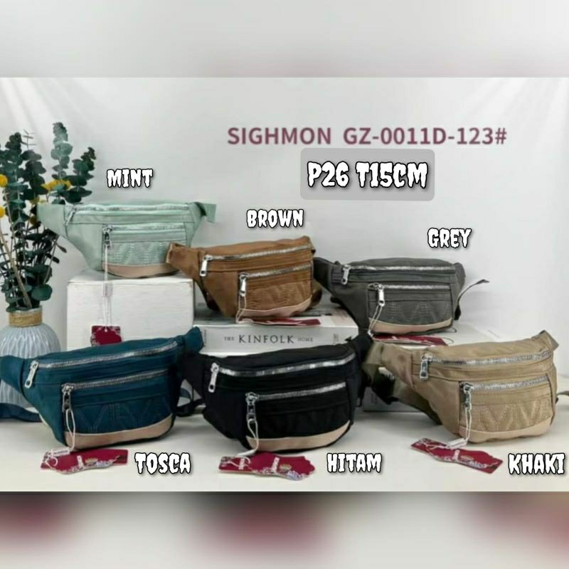 Waistbag/Slempang Ori Sighmon Kanvas SGH0011 3sleting
