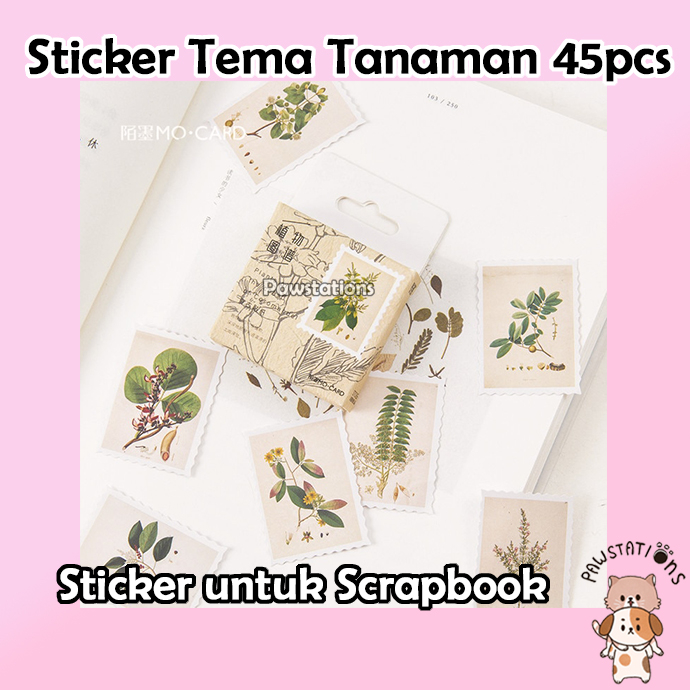 45pcs Stiker Tanaman Stiker Pohon Stiker Daun Stiker untuk Scrapbookin DIY Stickers Scrapbooking Sti