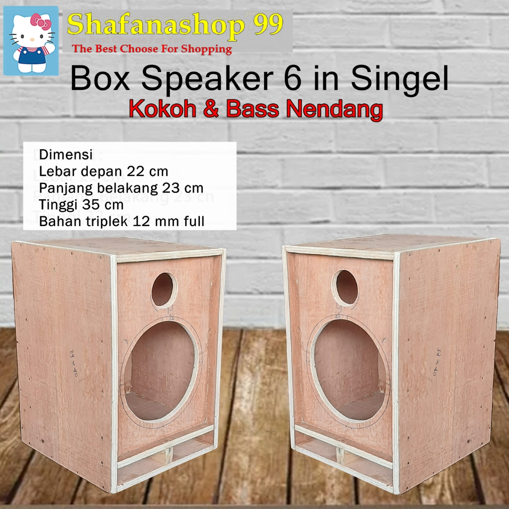 Box Speaker 6 inchi Single,  Box salon audio musik 6 inchil, Two way Kokoh dan Bass Nendang. salon s