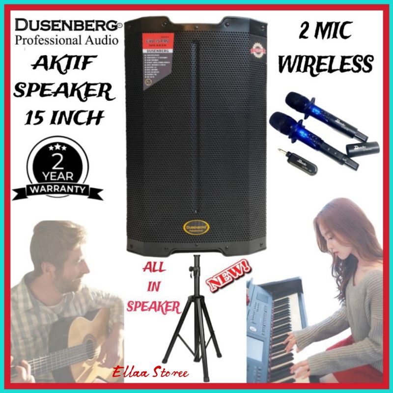 Paket Sound DUSENBERG Aktif 15 Inch Speaker Keyboard, Gitar, Karaoke